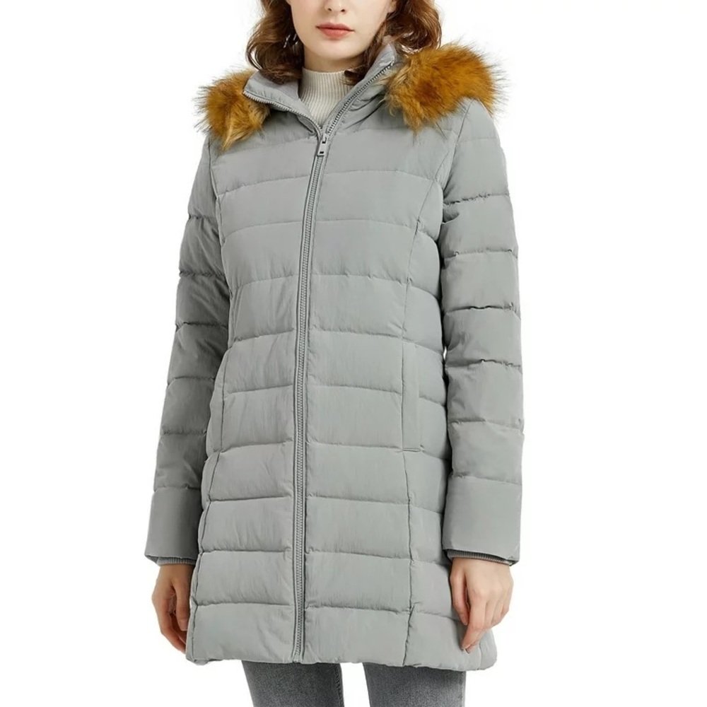 Orolay Gray Quilted Down Jacket